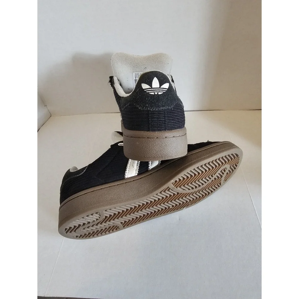 Adidas Campus Black White Gum Sole Sneakers Men's 6 Corduroy Upper - Picture 8 of 8
